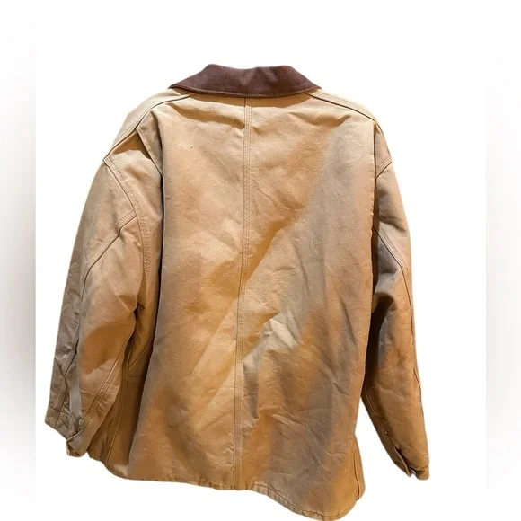 CARHARTT CO1 BRN Blanket Lined Canvas Brown Chore Coat USA Size 54 (3XL)VINTAGE